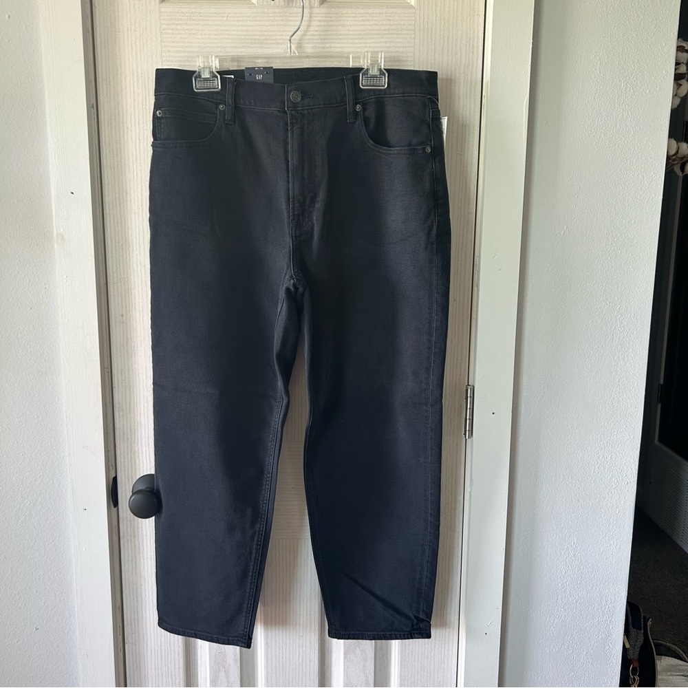 Gap High Rise Taper Black Denim Jeans